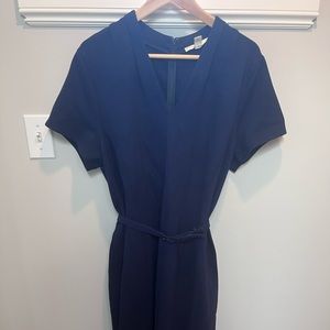 Senjour V-Neck Ponte Dress Navy Blue